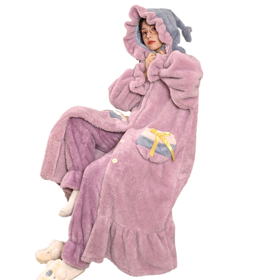 新款珊瑚绒睡衣女冬季网红款加厚