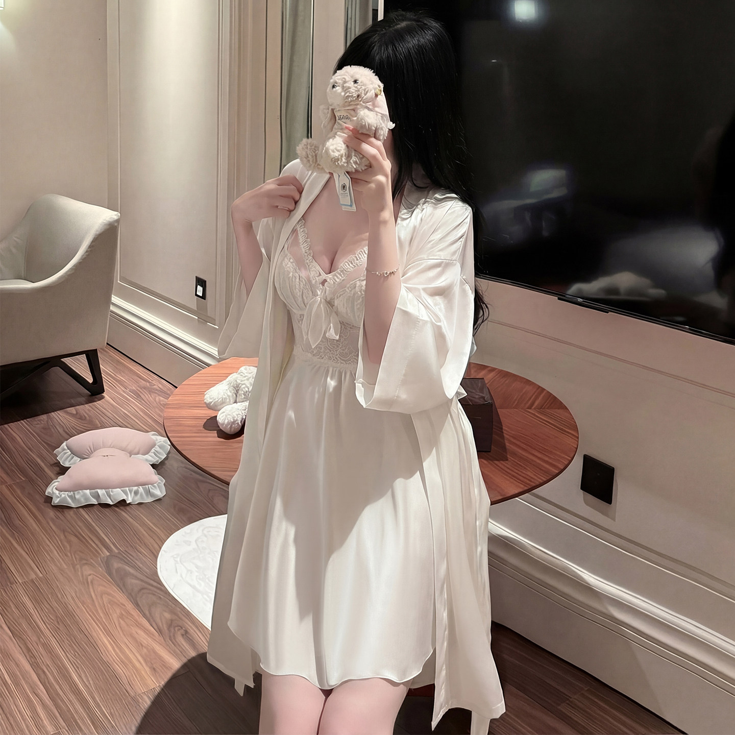 新款睡衣女春秋款法式性感纯欲风