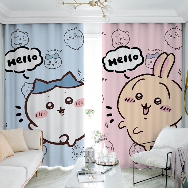 全遮光窗帘卡通吉伊卡哇遮阳布