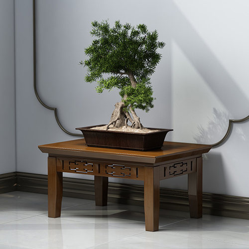 花台置物架新中式实木盆景架客厅落地奇石底座鱼缸架家用花盆托架