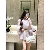 2025冬新款 JustQin 昭和千金 狐狸毛领大衣100羊毛双面呢女外套