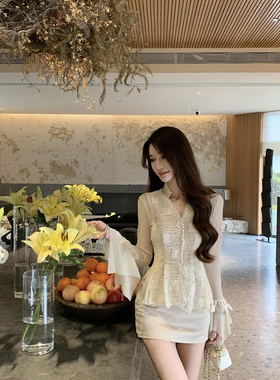 JustQin【柏林之恋】2026新款春装气质收腰衬衫蕾丝显瘦长袖衬衣