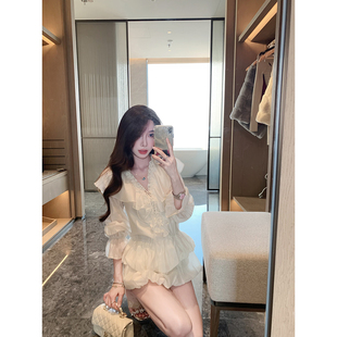 JustQin【巴洛克幻想】2026新款春装气质收腰天丝连衣裙女短裙