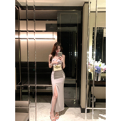 JustQin 高开衩性感裙抹胸吊带连衣裙女 夏装 缪斯美人 2025新款