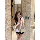 雾里微光 收腰性感小衫 2025新款 V领雪纺衫 上衣女 夏装 JustQin