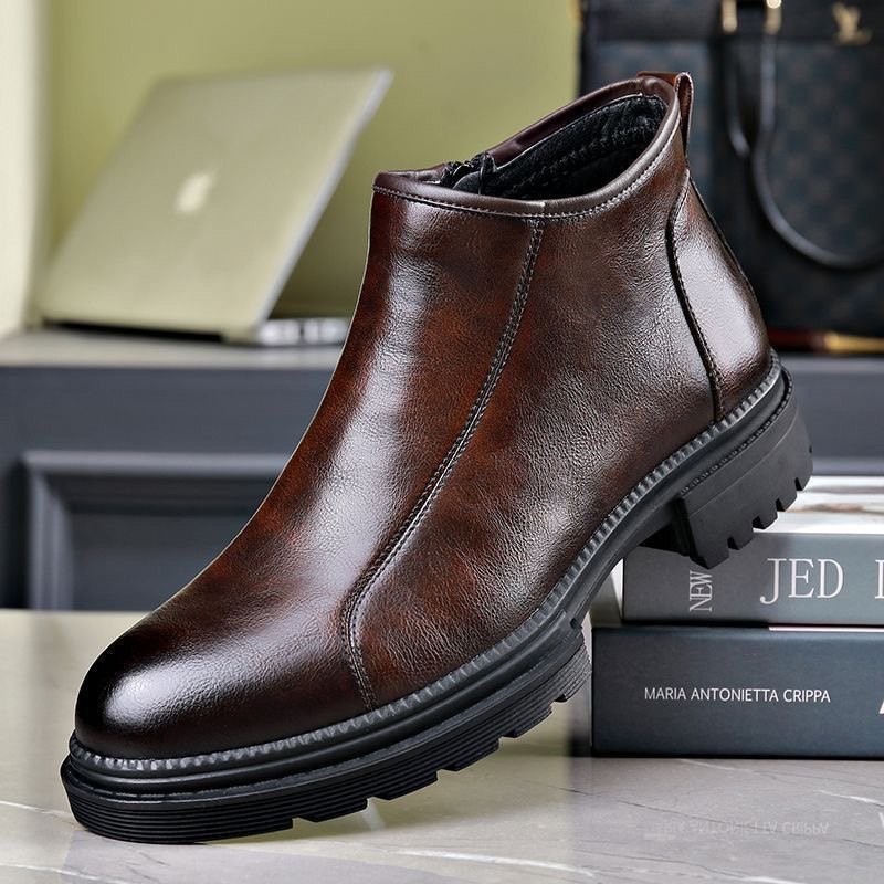 切尔西靴男高帮皮鞋真皮皮靴英伦风复古马丁靴男棉鞋百搭短靴,流行男鞋,切尔西靴,淘宝优惠券,粉丝福利购,淘宝优惠卷