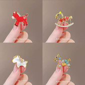 新款 彩钻镂空小马胸针精致高级感胸花西装 大衣别针马年生肖配饰女