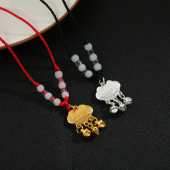 长命锁项链平安锁合金吊坠铃铛平安富贵吊坠儿童铃铛可调节挂绳