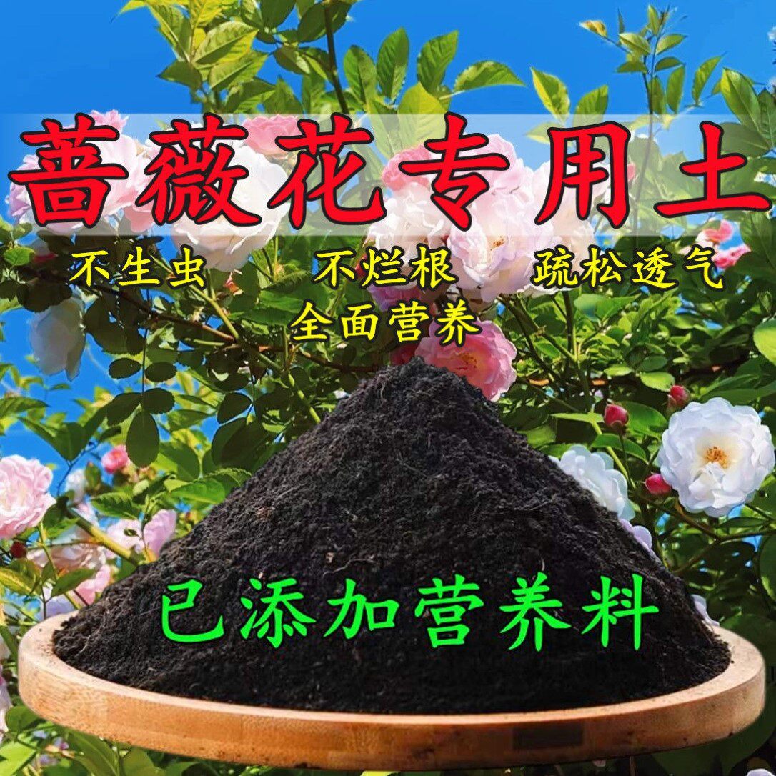 蔷薇花土蔷薇花专用土盆栽营养土酸性沙质土壤阳台绿植种植土肥料