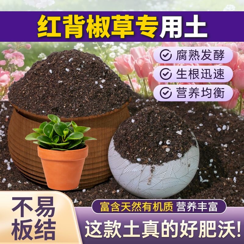 红背椒草专用养花土防烂根菜园加有机肥天然壮根喜酸有机土观花