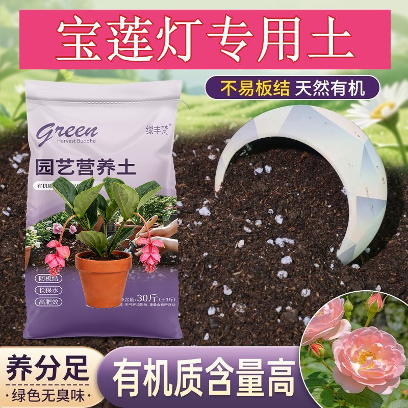 宝莲灯专用营养土防烂根保水保肥盆景包邮天然壮根观花加牛粪园艺