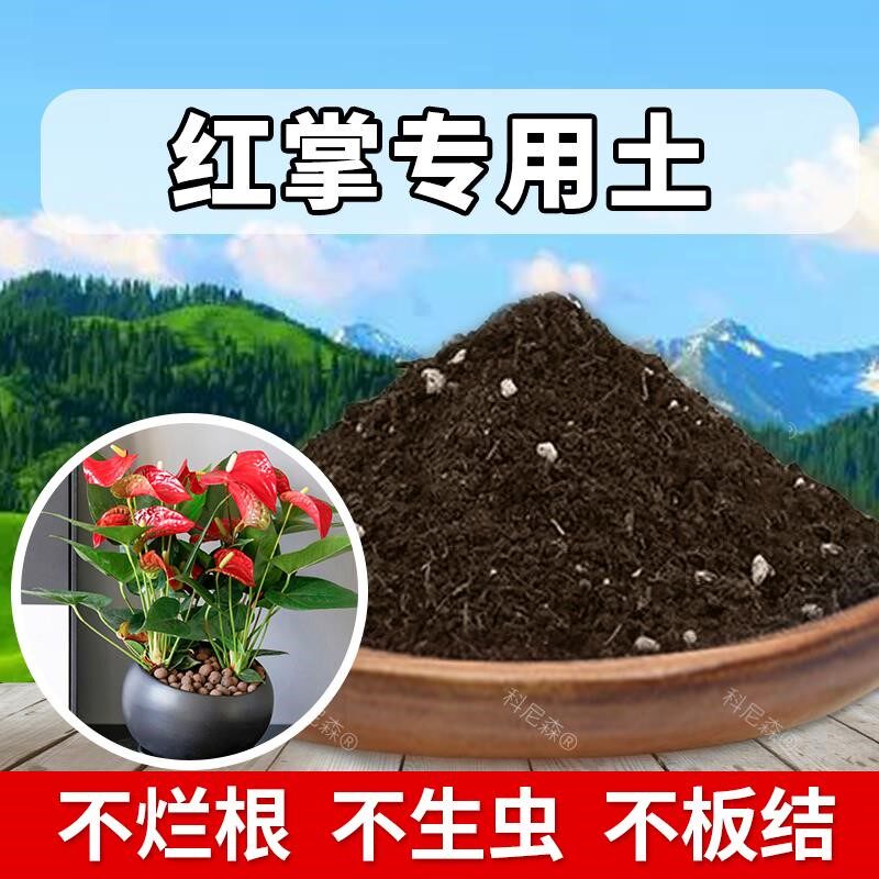 红掌专用土肥料盆栽土红掌营养土室内养花泥土花草蓬松绿植种植土