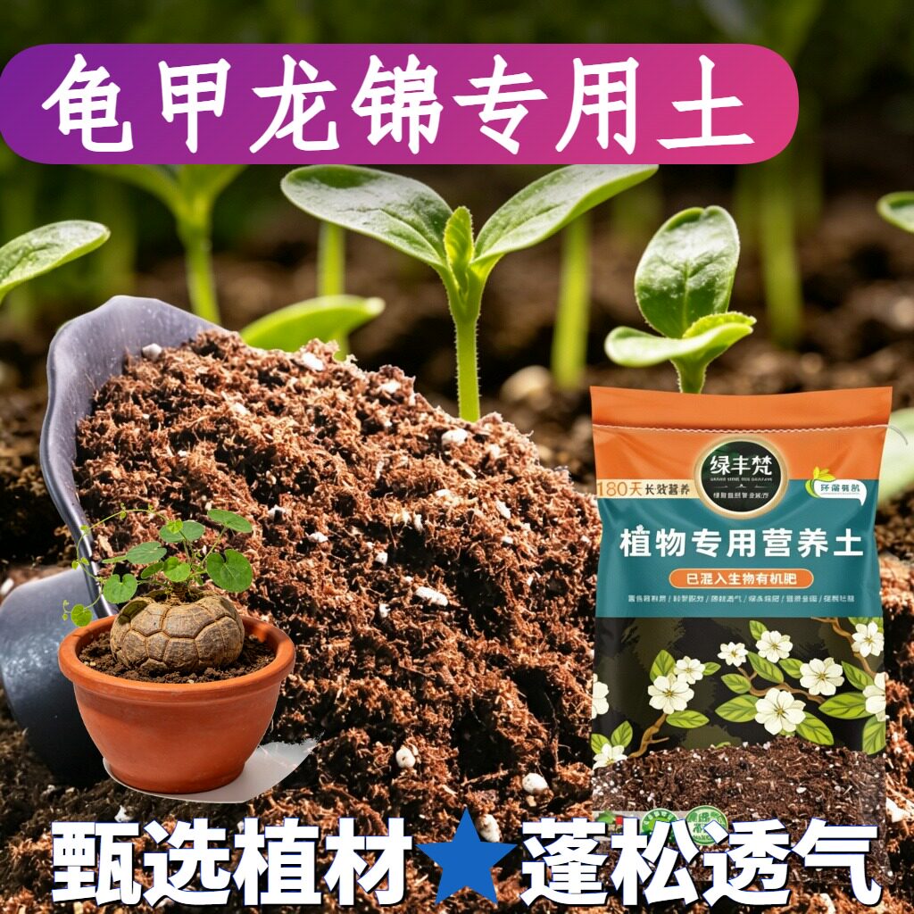 龟甲龙锦适用轻质基质土排水顺畅营养土无菌调节土质无草籽球根
