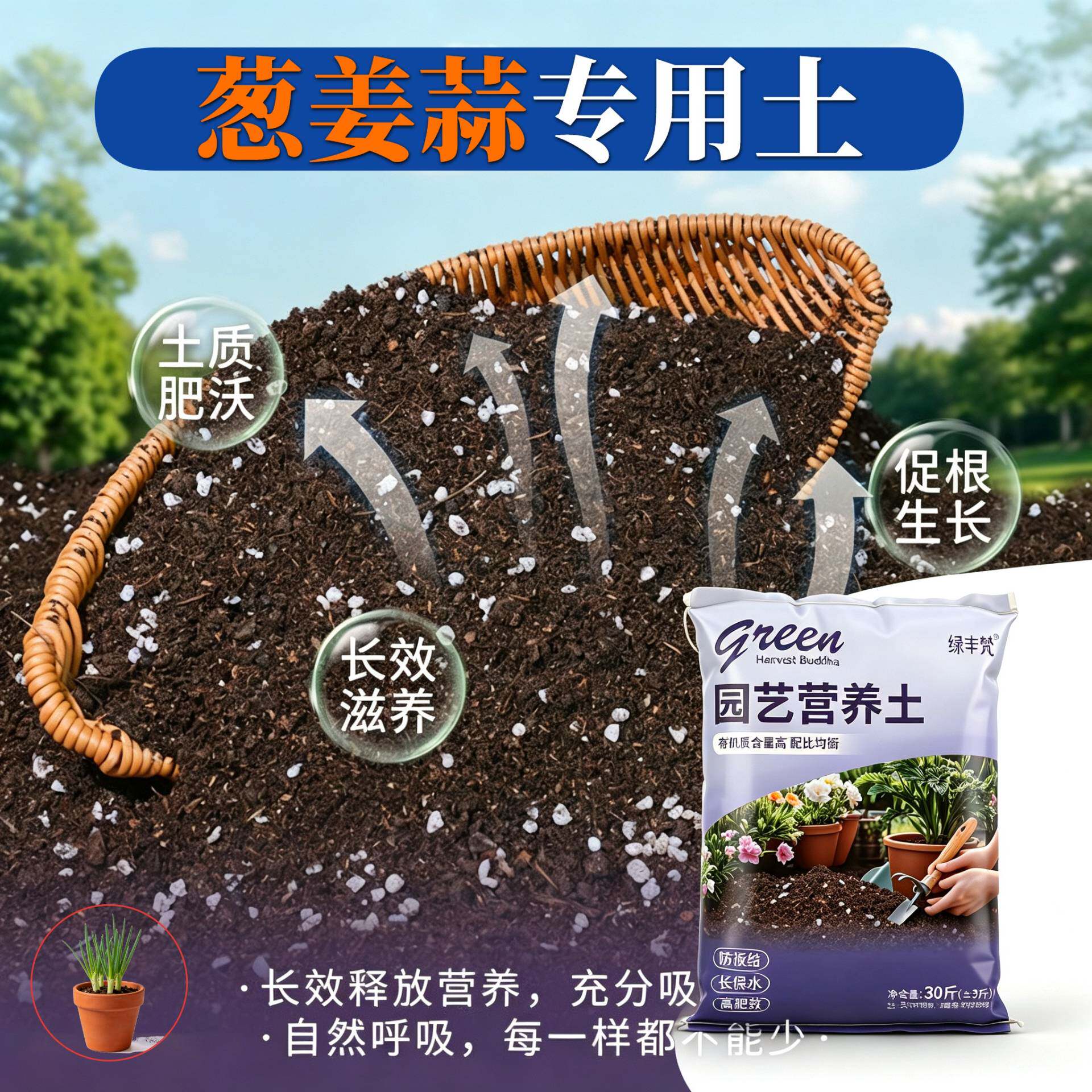 葱姜蒜专用泥炭土不闷根盆景大包精选增色木本扦插防徒长养花土