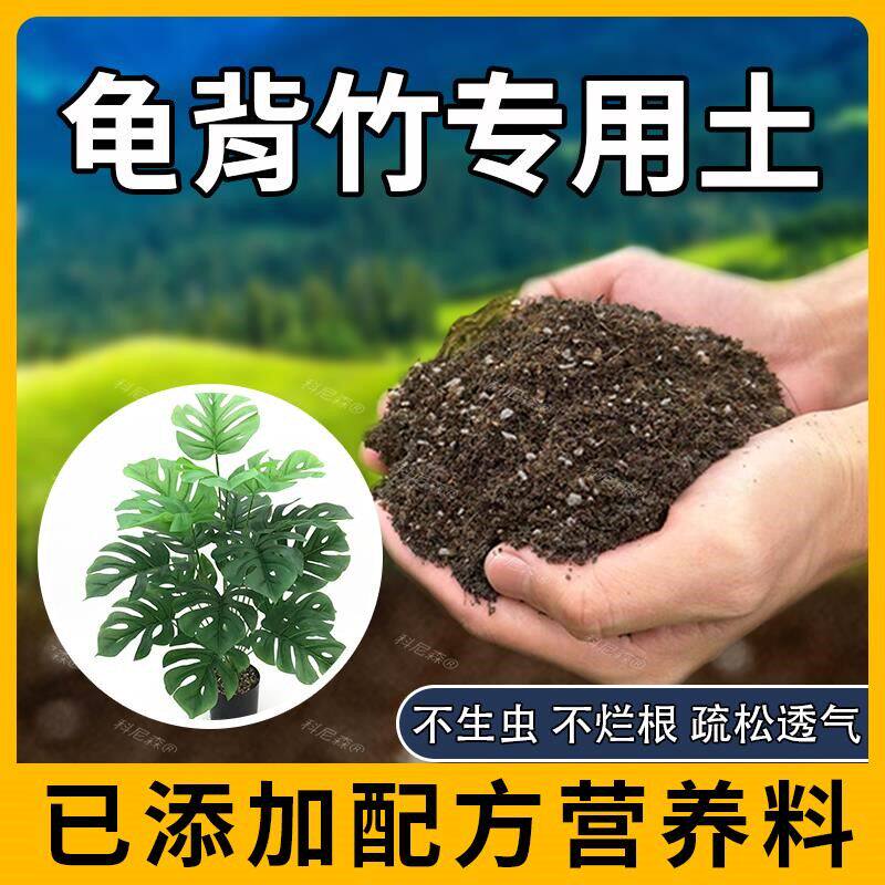 龟背竹专用土种花龟背竹专用肥料家庭有机土绿植天然花草黑土花卉