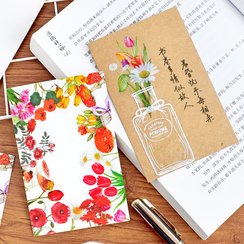 100张白卡纸双面手绘明信片diy