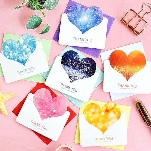 爱心贺卡折叠留言祝福卡