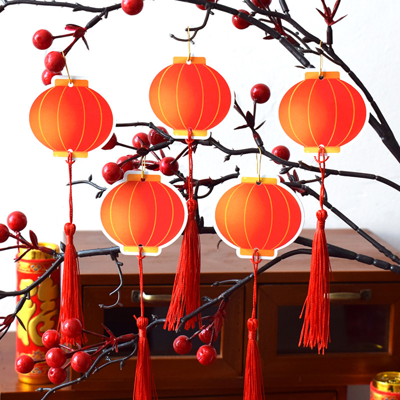 2026马年红灯笼装饰布置吊卡幼儿园环创墙展板贺卡元宵节儿童仪式感礼物祝福留言卡片纸挂卡可手写迷你小挂件