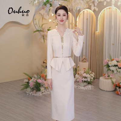 连衣裙冬天白色裙子女软蕾丝