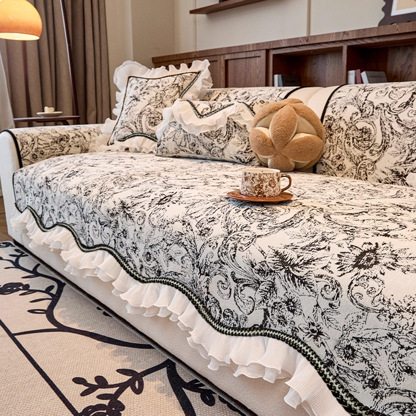 法式风雪尼尔沙发垫四季通用固定防滑坐垫耐磨耐用真皮沙发套罩巾,居家布艺,沙发垫,淘宝优惠券,粉丝福利购,淘宝优惠卷