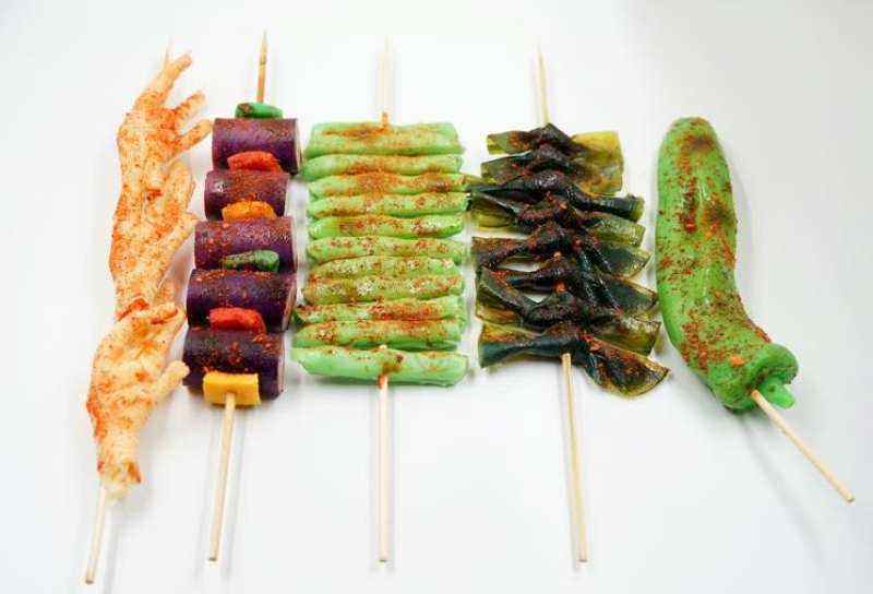 仿真大烧烤串模型假烤肉串套餐鸡翅鱿鱼秋刀鱼样板房饰品摄影道具