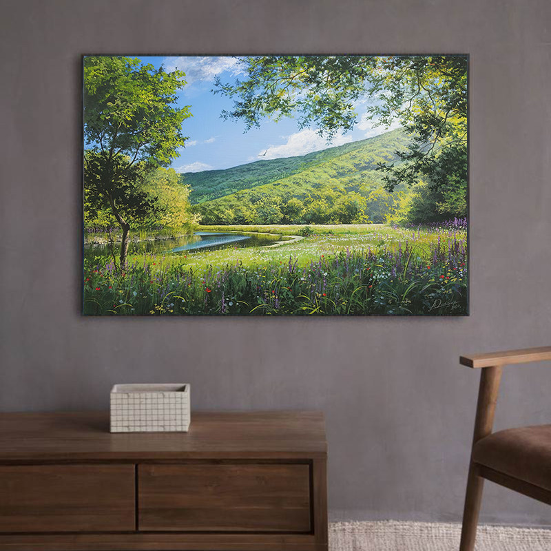 俄罗斯名画维克托自然风景丁达尔效应油画装饰画客厅玄关走廊挂画