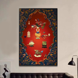 新中式玄关挂画葫芦挂画鸿禧字画办公室摆件乔迁高端大气中堂挂画