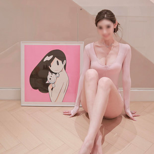 天野健维纳斯与猫潮流风艺术版画女孩卧室床头挂画易梦玲同款壁画