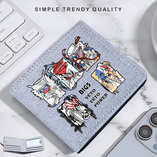 国拟CH帆布短款迷你简约钱包五常拟人女男驾驶证卡包学生薄款钱夹