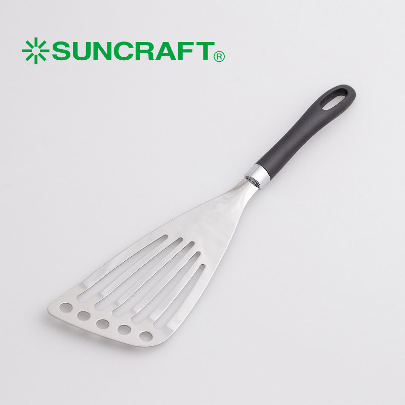 日本进口suncraft日式蝴蝶铲不锈钢斜口漏铲 锅铲 煎饼铲铲子