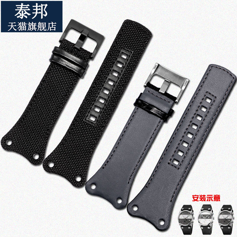 适配ck原款帆布表带 代用男士K4B384B6 K4B381B3手表尼帆布配件