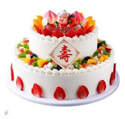 过寿蛋糕模型双层祝寿老人生日仿真2020新款网红塑胶假蛋糕样品.