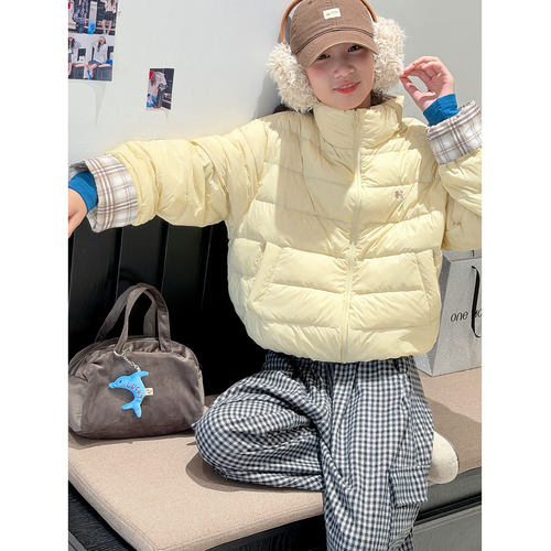 90白鸭绒女童轻薄短款羽绒服冬装