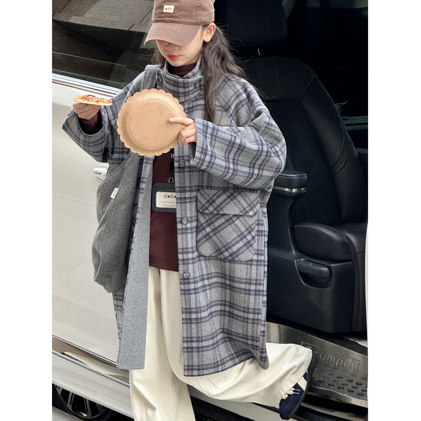 PAUL 双面穿女童秋冬装呢大衣2025新款儿童加厚中长款毛呢外套