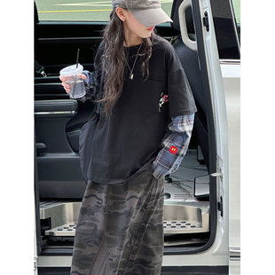 PAUL童装 假两件女童长袖T恤2026秋装新款儿童洋气上衣春秋衣服