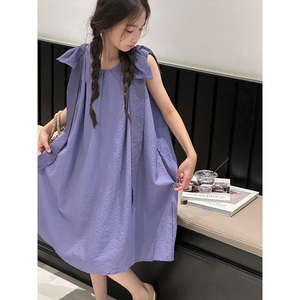 PAUL童装 肌理感女童连衣裙2026新款夏季高级感儿童无袖裙子女孩