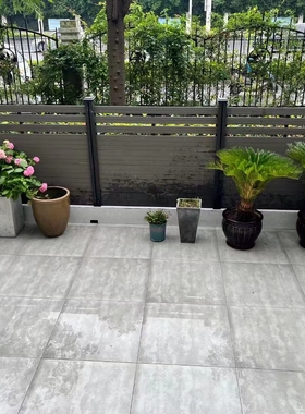 【青灰色】塑木围栏庭院栅栏 一代普通塑木配塑木立柱