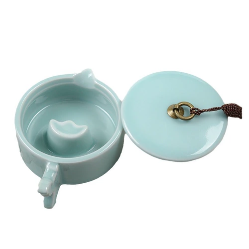 Longquan Селадон Исследование бассейна с чернилами Четыре сокровища Многофункциональное мытье ручек Держатель для ручек Держатель для ручек Контейнер для чернил Чернильница с крышкой Исследование Inkstone Исследование Чернильный бассейн Исследование Чернильный бассейн Аксессуары Керамический бассейн с чернилами Аксессуары для чернильного камня