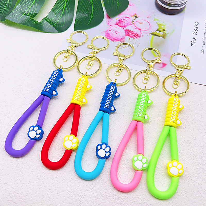 新款合模pvc皮绳钥匙扣配件挂件