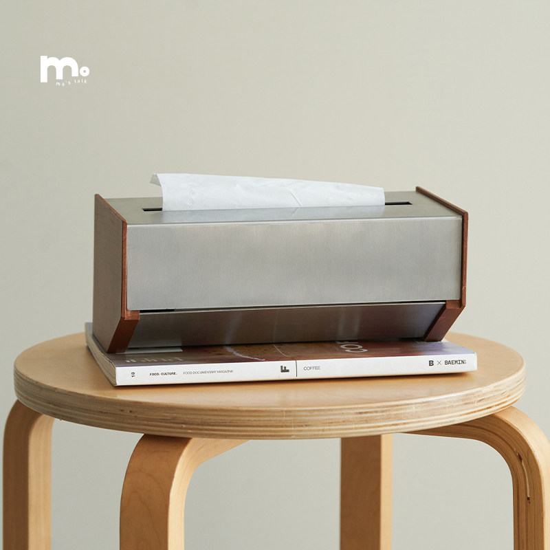 莫语 轻奢高档纸巾盒桌面 不锈钢拼接木质原创创意商务纸巾收纳盒,收纳整理,纸巾盒,淘宝优惠券,粉丝福利购,淘宝优惠卷
