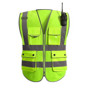 SR反光安全背心施工安全马甲反光衣领导交通骑行多口袋背心印logo