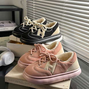 休闲外穿棉鞋 秋冬季 女保暖防滑时尚 麂皮绒棉拖鞋 学生宿舍加厚韩版