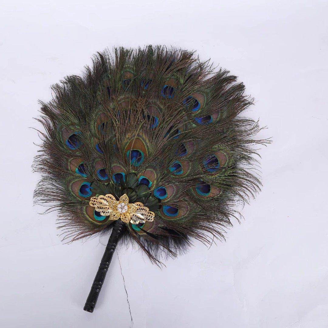 孔雀羽古风毛扇汉式扇剧组拍摄道具扇子舞台演出汉式婚礼手捧扇