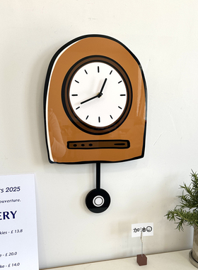 原创中古美拉德文艺简约创意装饰挂墙钟表客厅卧室静音时钟挂钟饰