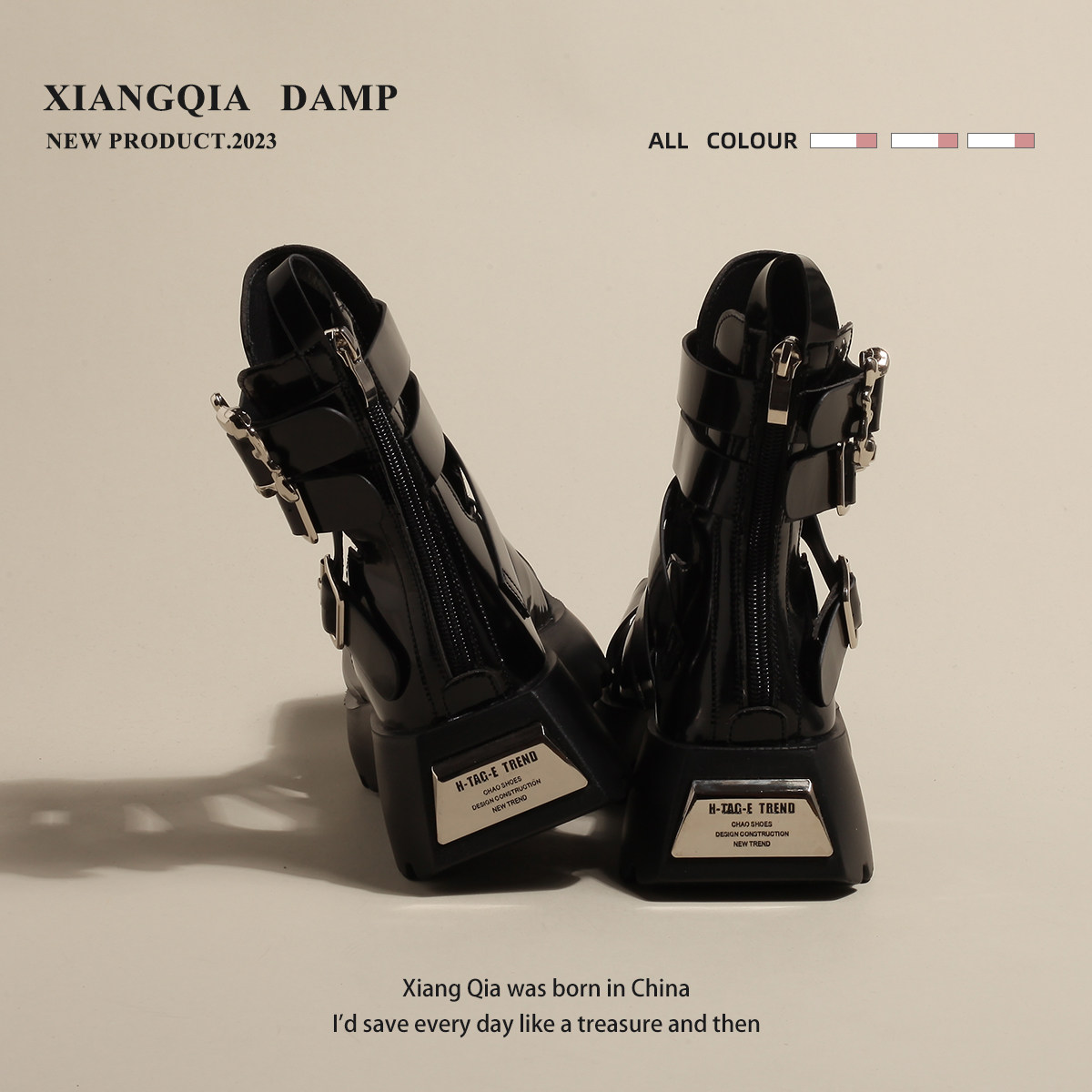 XIANGCHA MISS JENNY THICK-SOLED BLACK SWEET AND COOL BRITISH STYLE MARTIN BOOTS WOMENS AUTUMN AND WINTER HIGH-END BOOTS