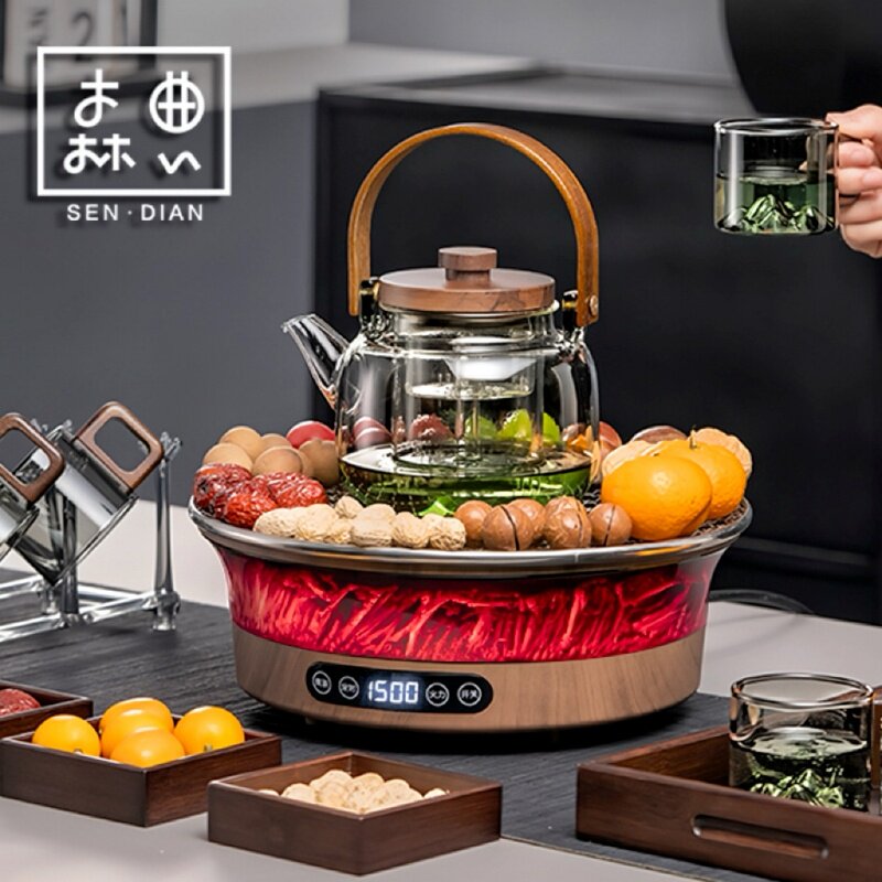 围炉煮茶壶2025新款煮茶炉器具一整套装家用高档电陶炉玻璃烧水壶