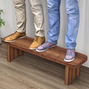 换鞋 餐桌凳子实木凳 家用门口创意简约床尾凳入户门原木长条凳 凳