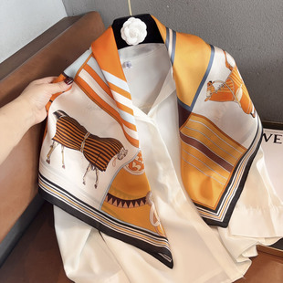 时尚新款真丝丝巾大方巾春秋夏洋气时尚百搭100%桑蚕丝围巾披肩女