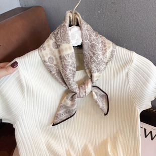 真丝羊毛丝巾围巾羊绒小方巾女秋冬季薄款高级感三角护颈围脖送礼