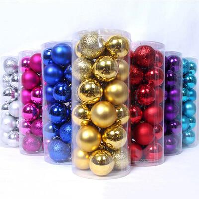 24 Christmas balls in 3cm 4cm 6cm 8cm barrels圣诞球24个装饰